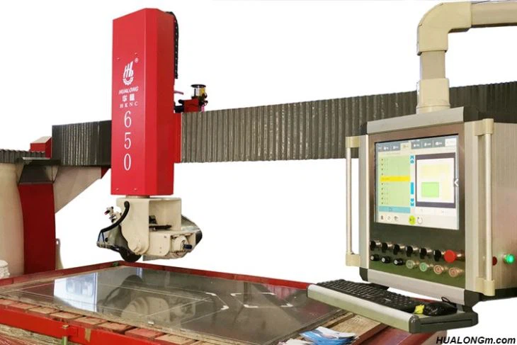 Olique view of 5 axis cnc stone